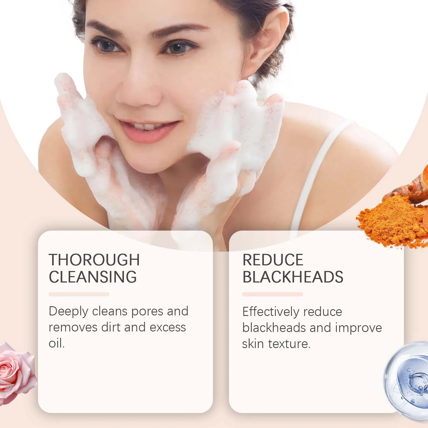 Turmeric Cleansing Milk Foam Facial Cleanser Brightens Skin