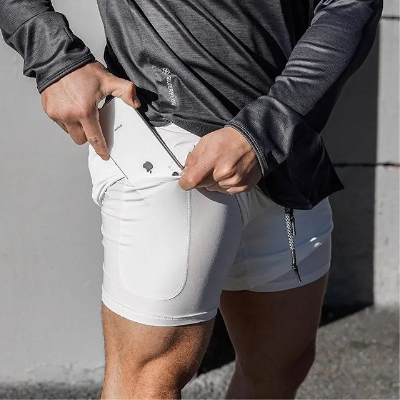 Men Fitness Shorts 2 In 1 Quick Dry For Gym