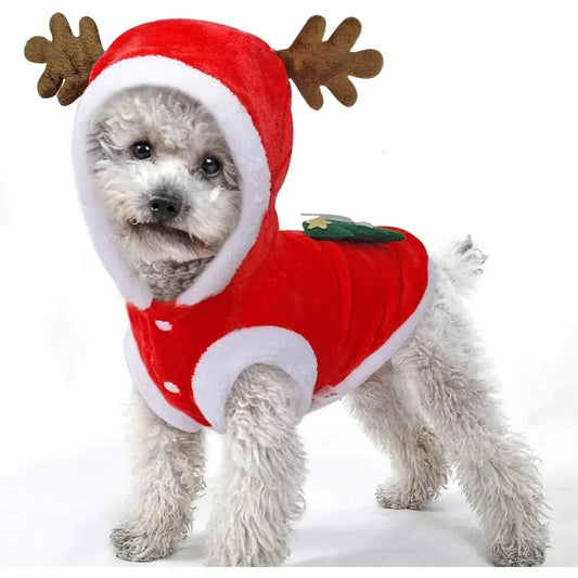 Guangdong Pet Dog Winter Flannel Festive Coat Elk Christmas