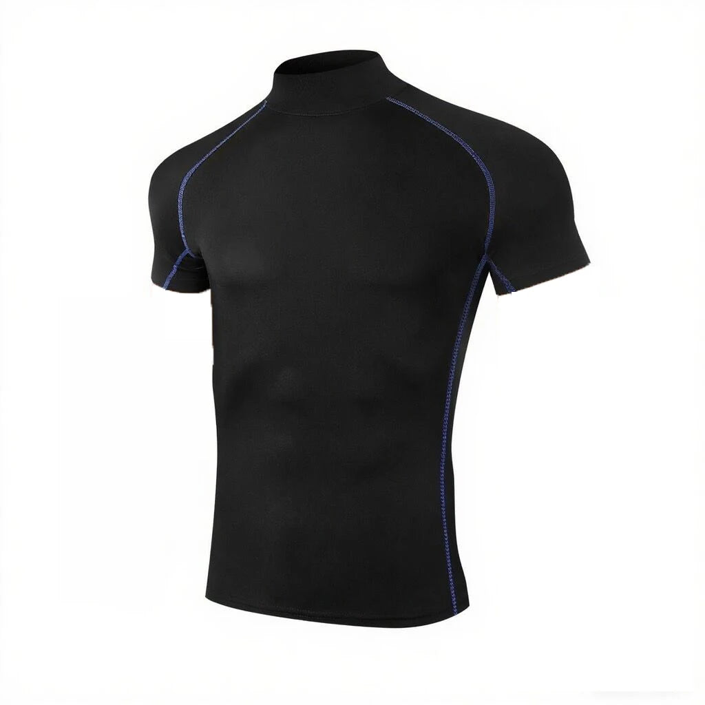 Mens Compression Workout Shirt Quick Dry Sportswear Short Sleeve For Gym And Running