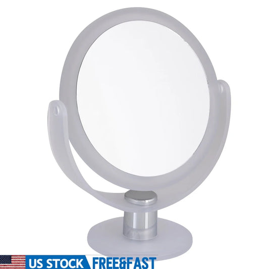 Dual Sided 10X Magnifying Freestanding Vanity Mirror Rubberized Desktop Makeup Mirror Dressing Table and Office Desk
