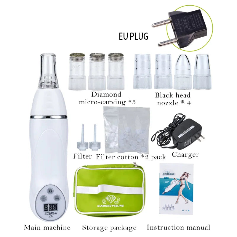 Diamond Dermabrasion Blackhead Removal Machine Vacuum Face Suction Skin Clean Facial Massage Peeling Acne Pore Beauty Device