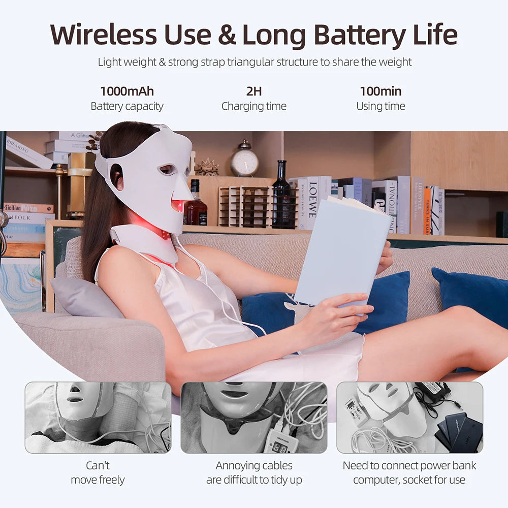 Photon Face And Neck LED Silicone Mask For Skin Rejuvenation