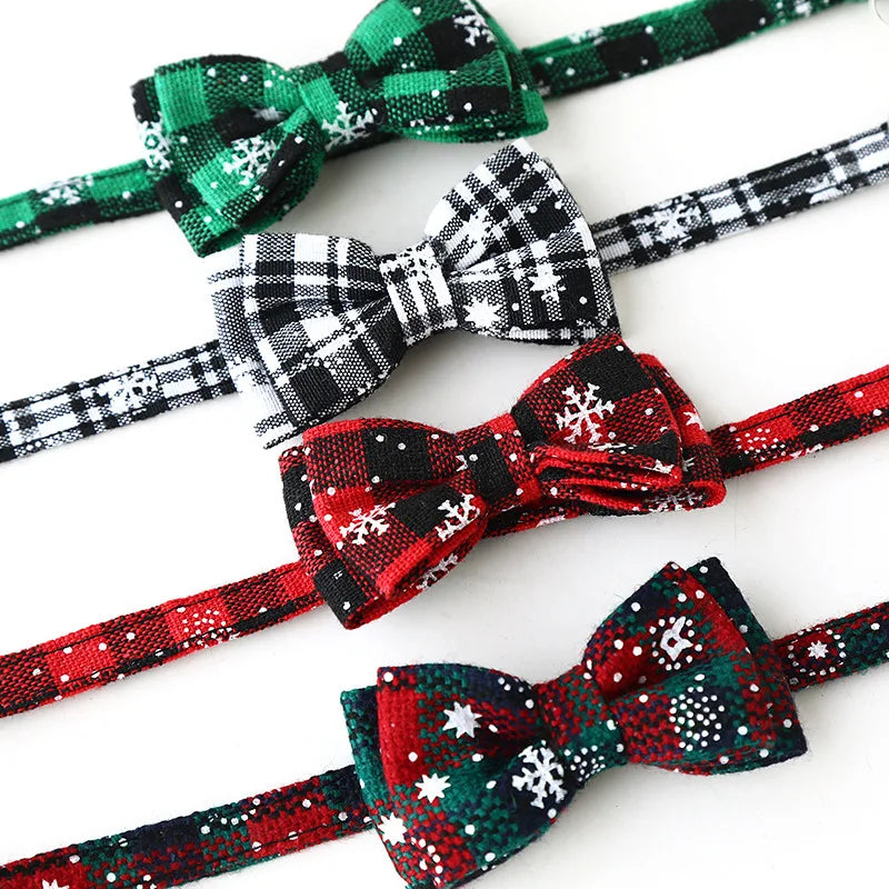 Guangdong Bowknot Plaid Cat And Dog Collar With Bell For Pets