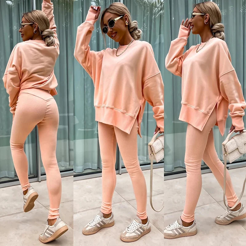 Women Sports Hoodie Set For Spring Autumn Yoga Two Piece