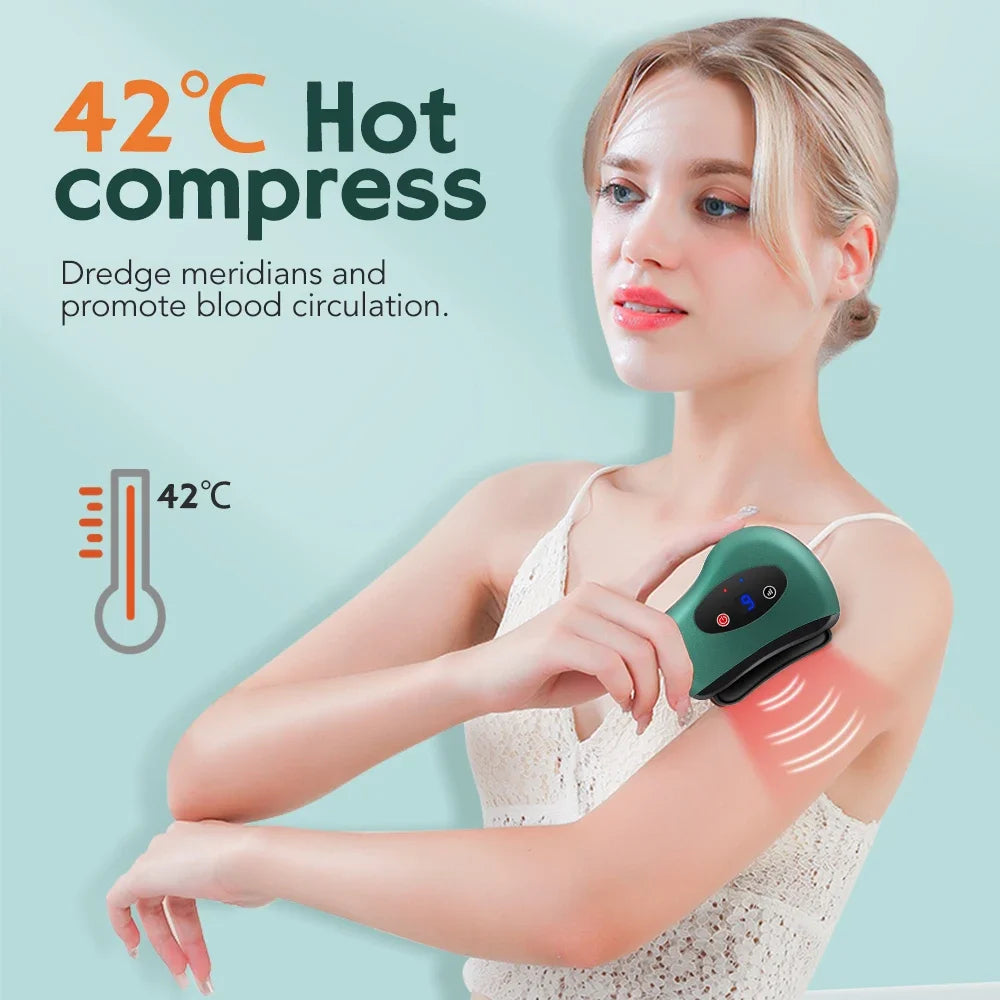 Electric Gua Sha Board Massage With Vibration Hot Compress