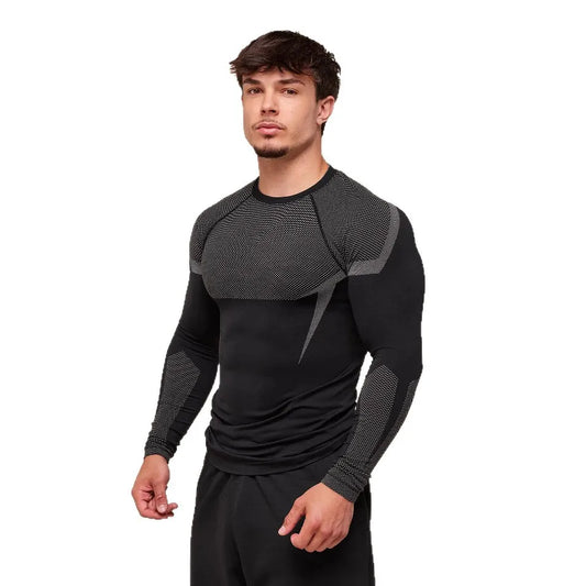 Mens Fitness Training Suit Elastic Round Neck Gym Wear Print