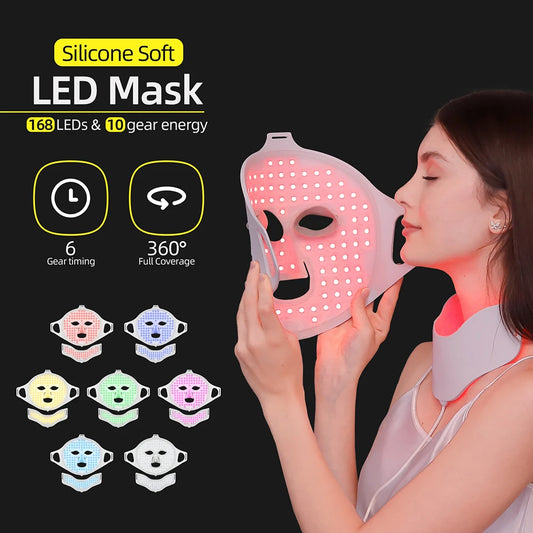 Photon Face And Neck LED Silicone Mask For Skin Rejuvenation