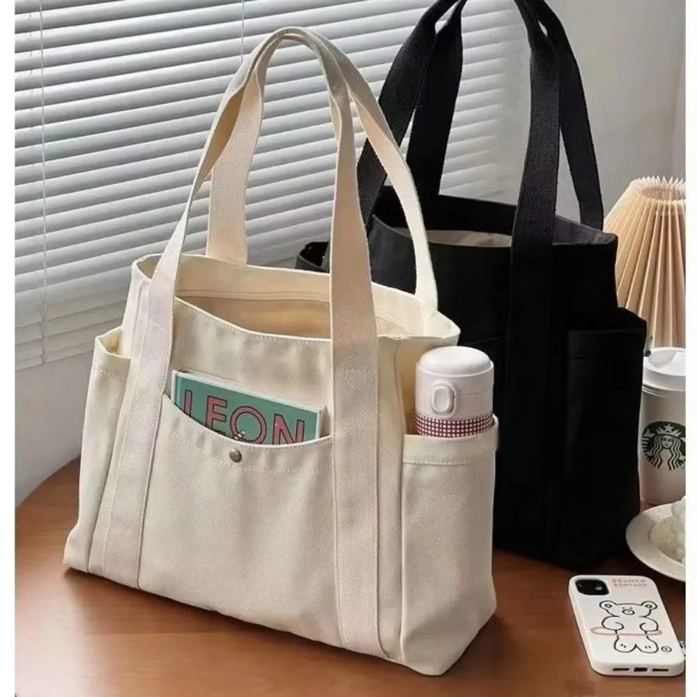 Canvas Tote Bag Large Capacity for Work and School Use