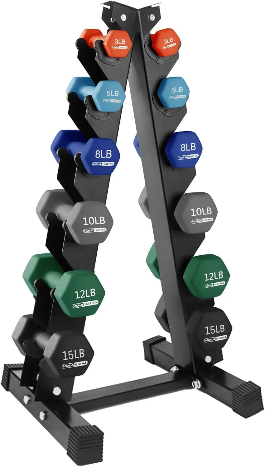 Neoprene Dumbbell Set With Rack For Home Workouts Toning