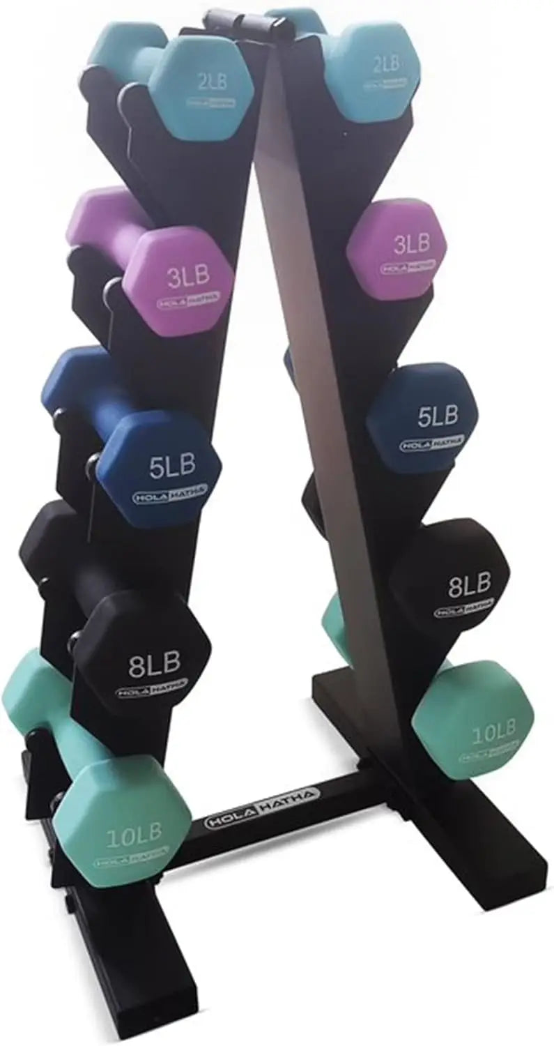 Neoprene Dumbbell Set With Rack For Home Workouts Toning