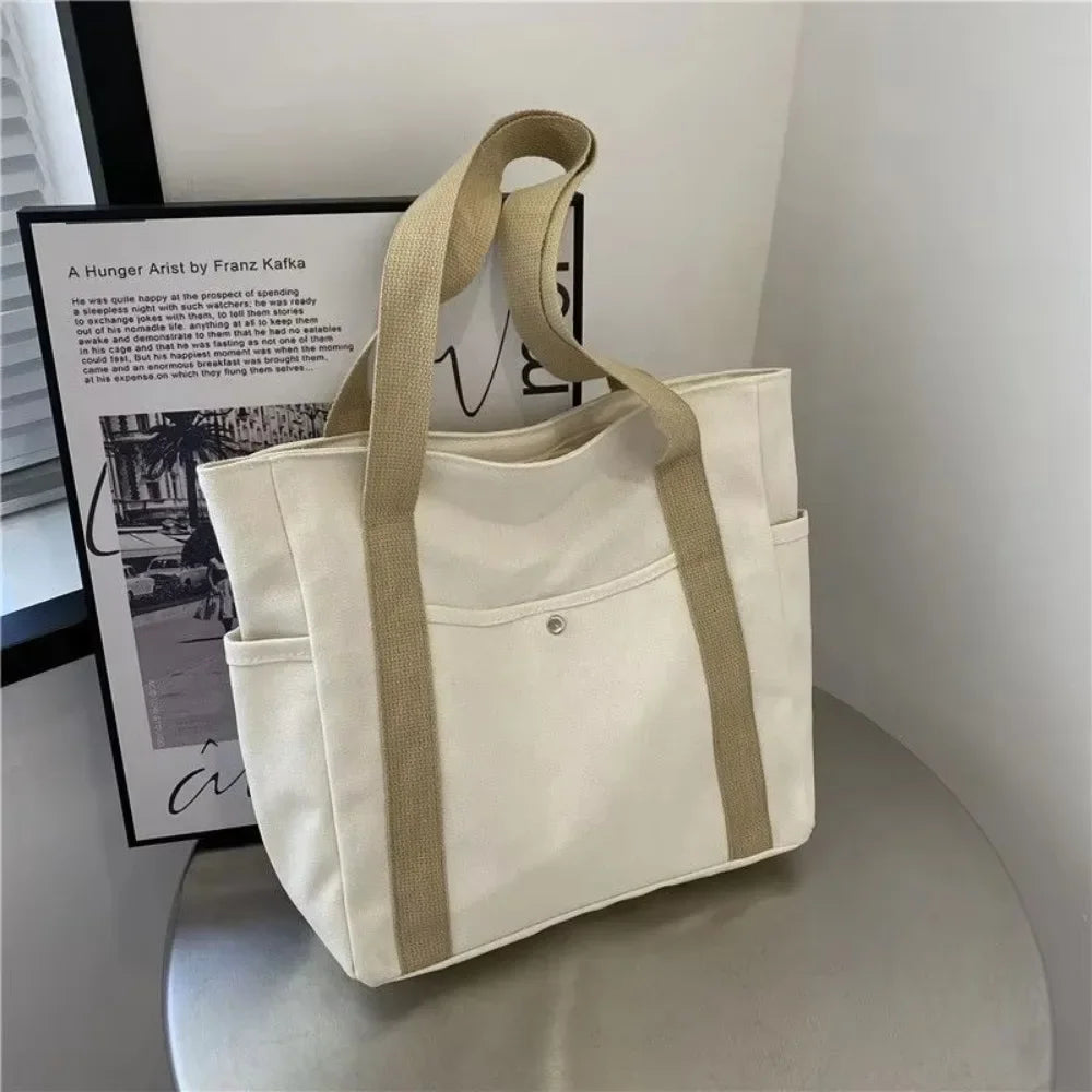 Canvas Tote Bag Large Capacity for Work and School Use