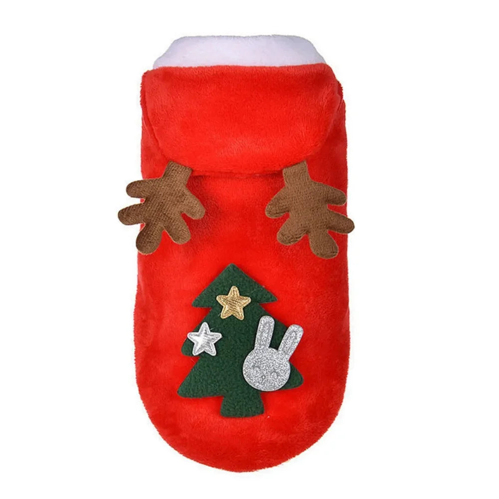 Guangdong Pet Dog Winter Flannel Festive Coat Elk Christmas