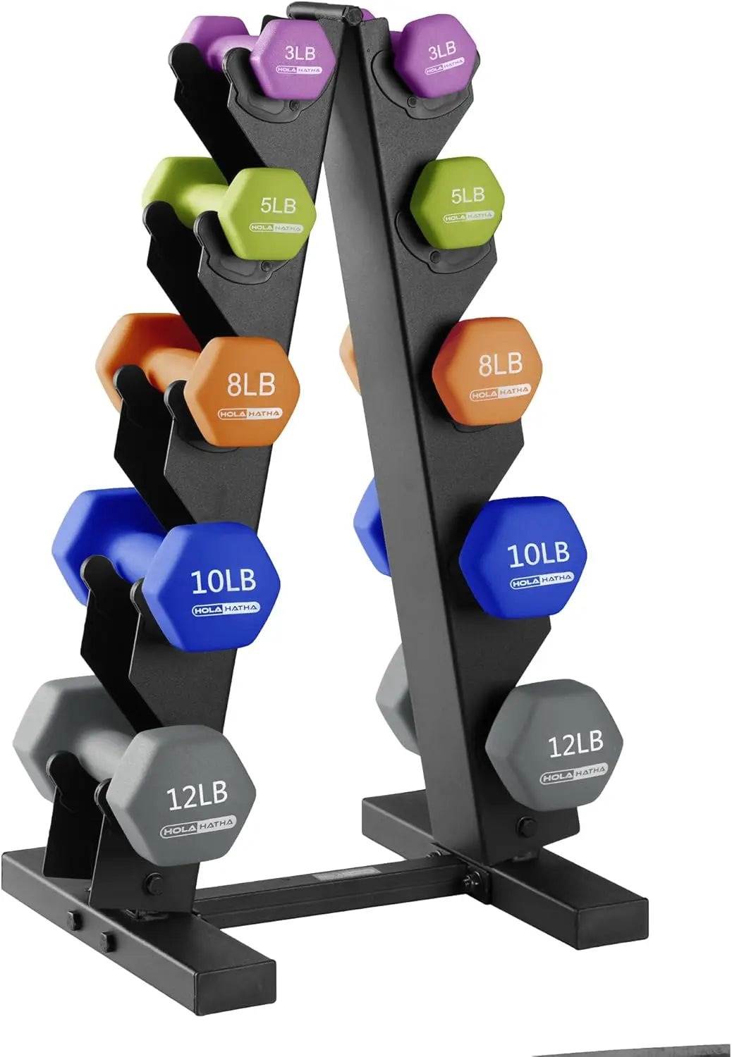 Neoprene Dumbbell Set With Rack For Home Workouts Toning