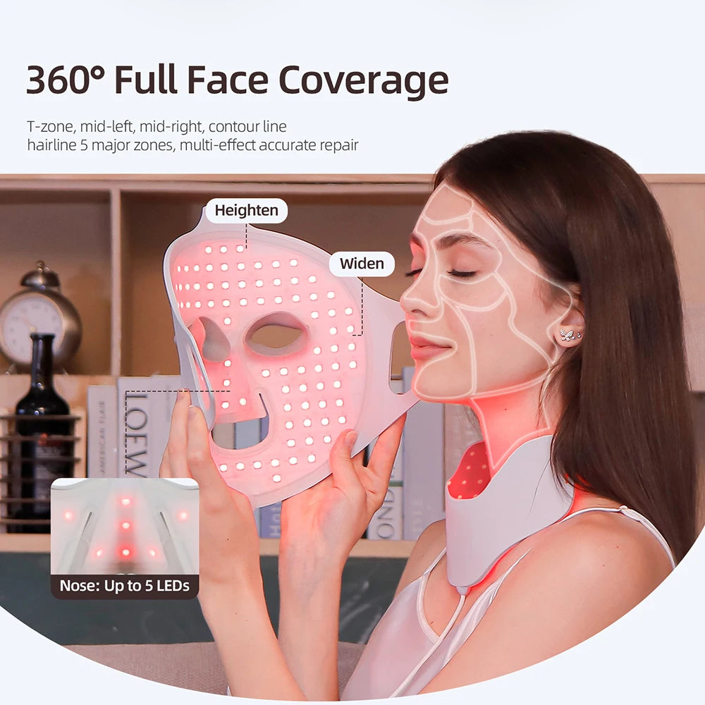 Photon Face And Neck LED Silicone Mask For Skin Rejuvenation
