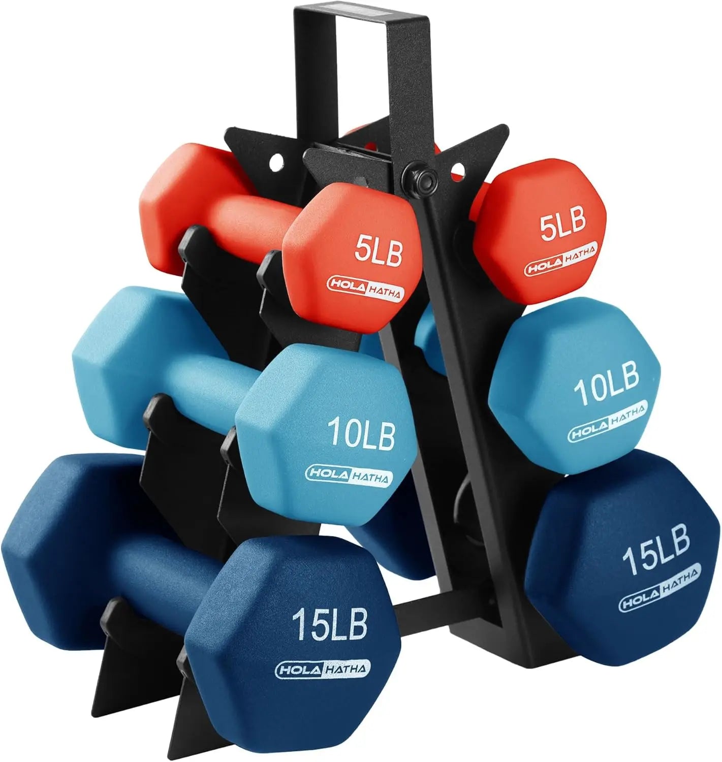 Neoprene Dumbbell Set With Rack For Home Workouts Toning