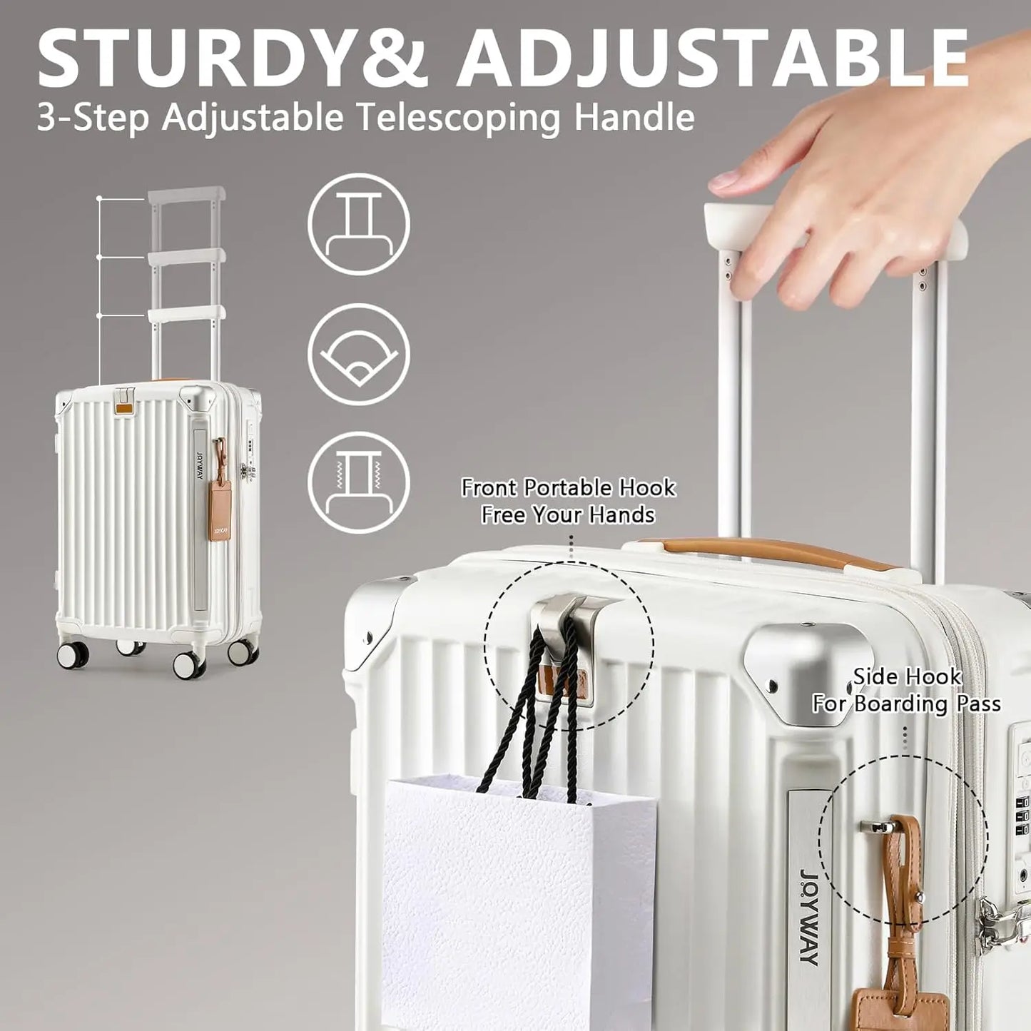 Joyway Expandable Premium Ultra Lightweight Spinner Luggage Cupholder Lock System